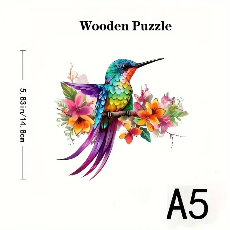 Cross-border explosions shaped wooden puzzle birds shaped animals wooden adult toys flower acrylic manufacturers wholesale