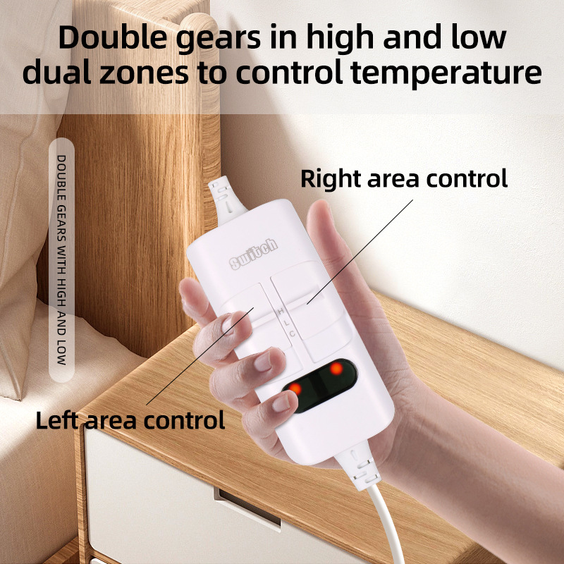 Materasso elettrico per uso domestico, spesso 1,95 m, con controllo della temperatura, per coperta singola e doppia impostazione_voghion.com
