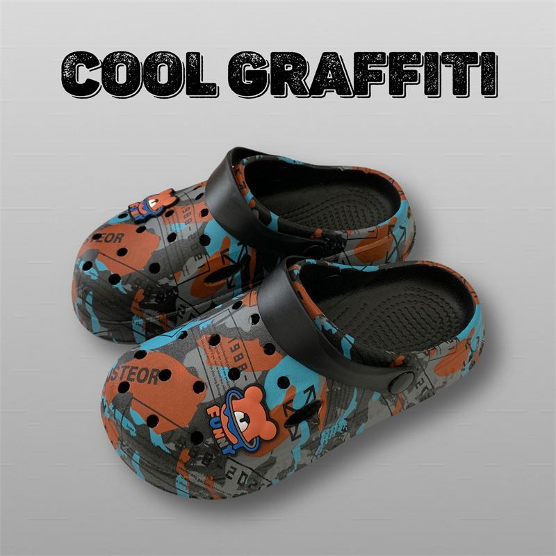 Zapatos con agujeros de camuflaje de coco 2025 nuevas sandalias zapatos de playa para hombres zapatos de viaje casuales sandalias Baotou para hombres