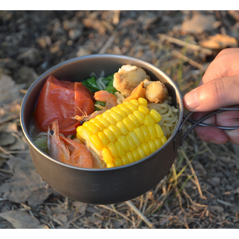 COMTAI titanio puro palillos mangos plegables platos platos portátiles al aire libre taza de montaña picnic platos picnic