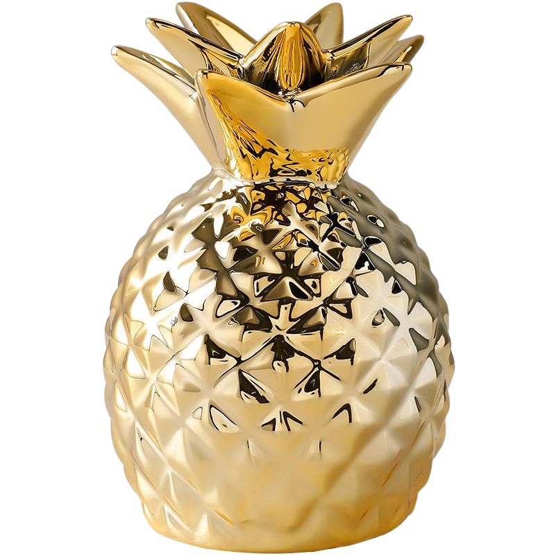Transfronterizo estilo europeo cerámica piña alcancía oro galvanoplastia decoración del hogar vino creativo decoración del gabinete