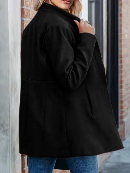 Damullkappa med lång ärm figursydd höst och vinterjacka_voghion.com