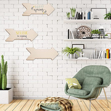 新款 4pcs木制箭头形状未完成摆牌 DIY木质空白箭头摆件