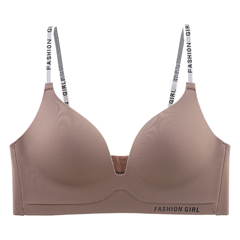 De estilo británico de una sola pieza sexy sin costuras pequeño pecho push-up ropa interior de las mujeres sin costuras chica inalámbrica sujetador ajustable