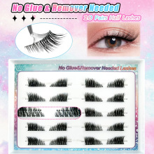 无胶半眼式假睫毛透明茎条自粘Glue-Free Half-Eye False Eyelash
