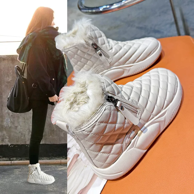 Boots, warm high non-slip shoes platform