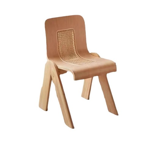 Medieval French retro chair rattan home solid wood back chair dining chair leisure chair bedroom creative designer