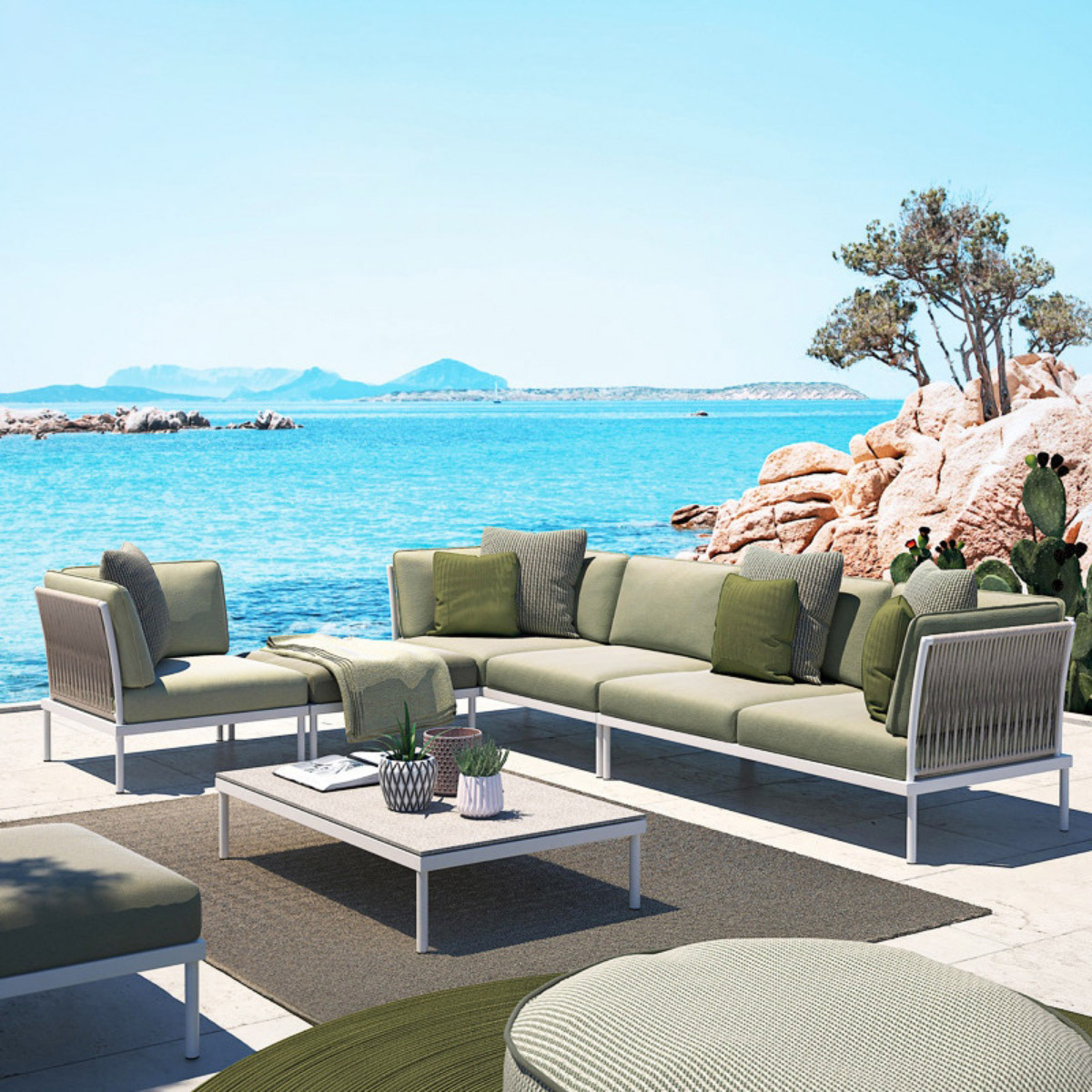 北歐戶外休閒藤編沙發庭院陽台露台藤椅組合防曬防水花園別墅家具