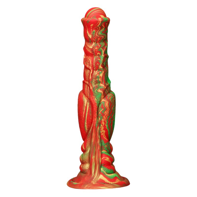 Dildo realista de silicona de colores mezclados con forma de animal, juguete sexual para adultos, dildo femenino para fisting, consolador anal largo con forma de pene de caballo, alta simulación