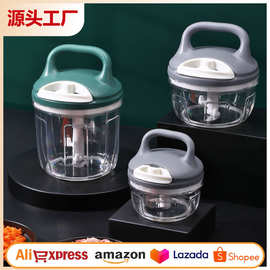 塑料拉蒜器 家用手动捣蒜泥工具 绞蒜压蒜剥蒜蓉手拉式大蒜搅碎机