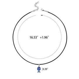 百搭恶魔之眼个性蜡线项链简约蓝色眼睛吊坠项饰女时尚珍珠叠戴
