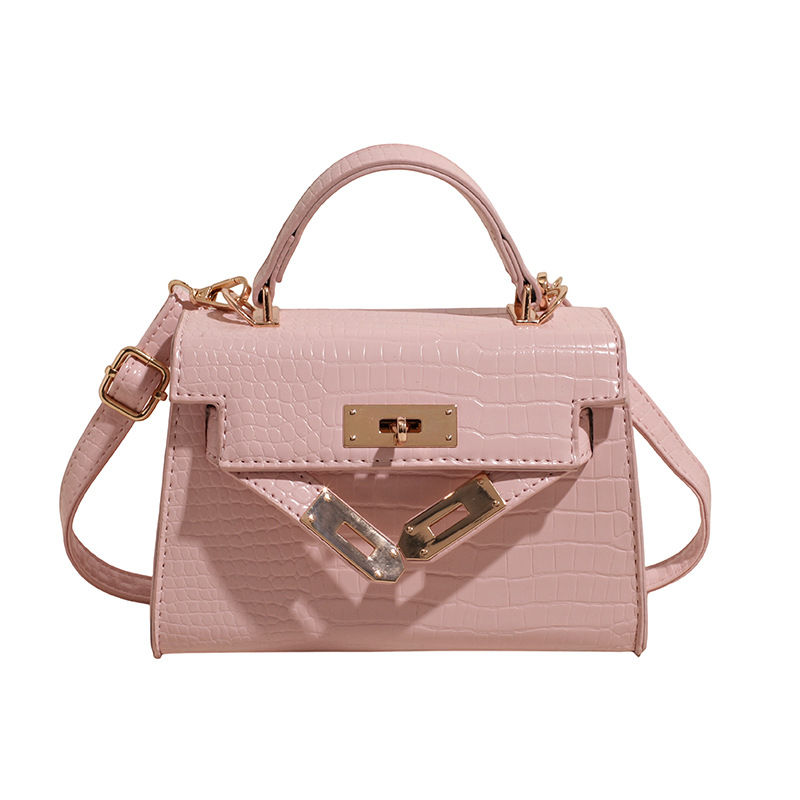Bolso cuadrado pequeño portátil de alta gama para mujer 2025 nuevo patrón de cocodrilo platino Kelly bolso bandolera de moda