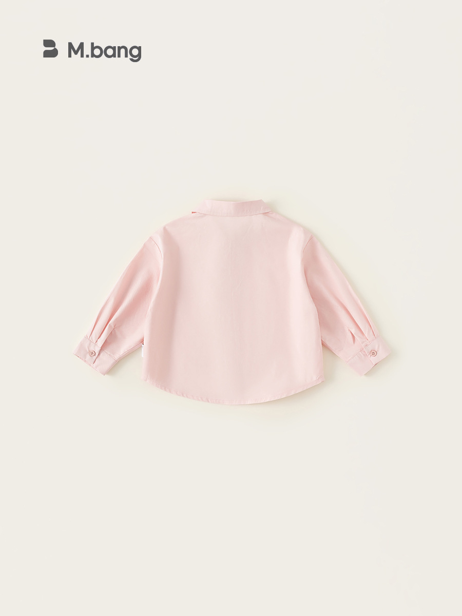 Yubao ropa infantil para niñas camisa de manga larga primavera rosa camisa de niños con solapa camisa interior torre