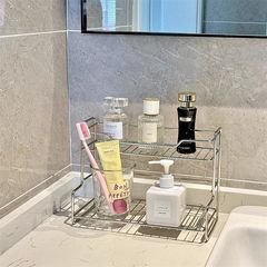 不锈钢置物架调料架宿舍小资咖啡杯收纳架浴室卫生间双层多功能架