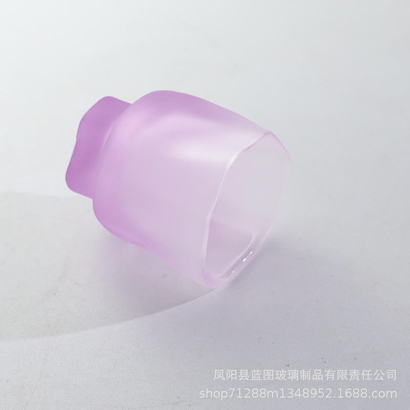 日式磨砂透明玻璃杯冷萃小茶杯不规则分装咖啡杯单杯酒杯多色批发