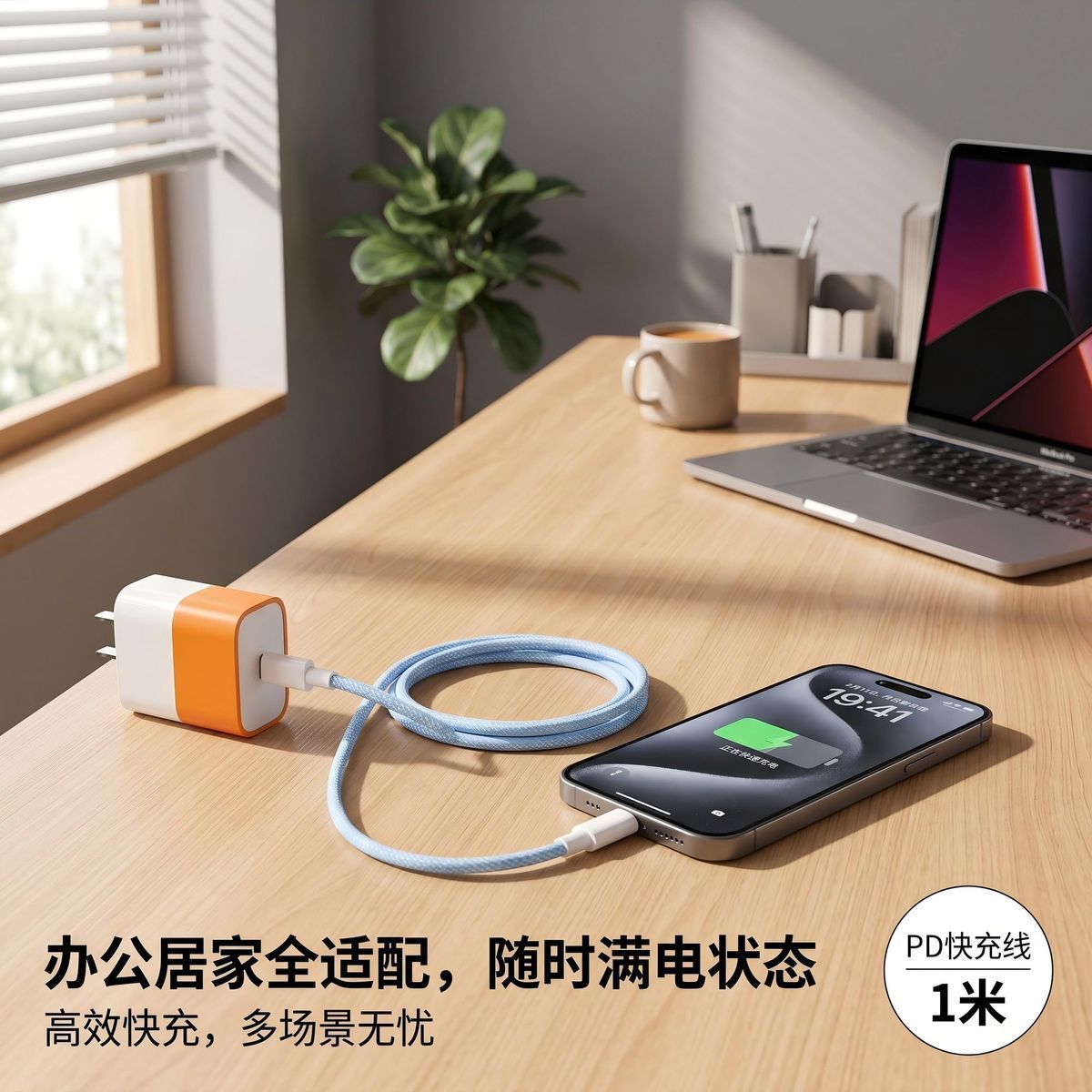 PD20W快充充电器数据线套装适用于苹果16/15快充头氮化镓17充电头