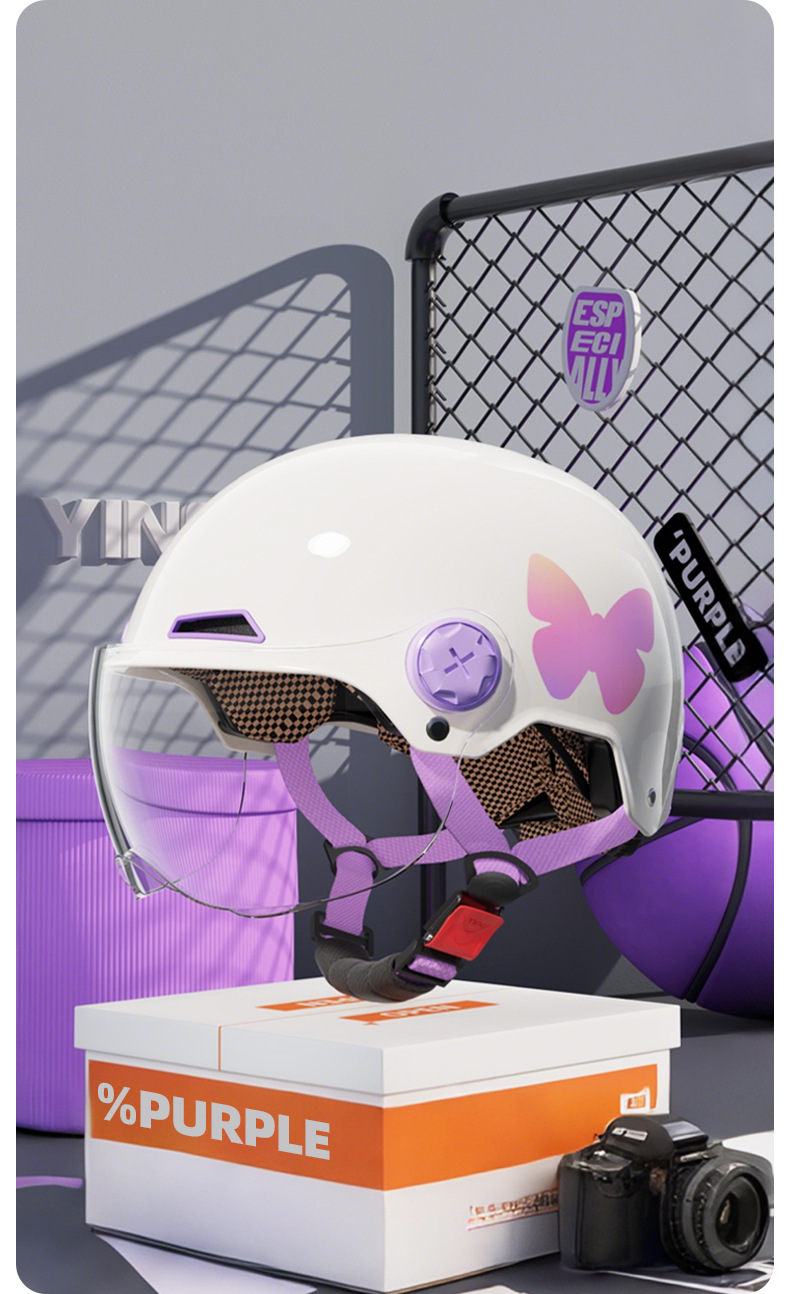 Cable Helmet for Electric Vehicles for Girls, No Hair Pressure, Universal for All Seasons, 3C Certified, Winter Warm and Cute Safety Helmet