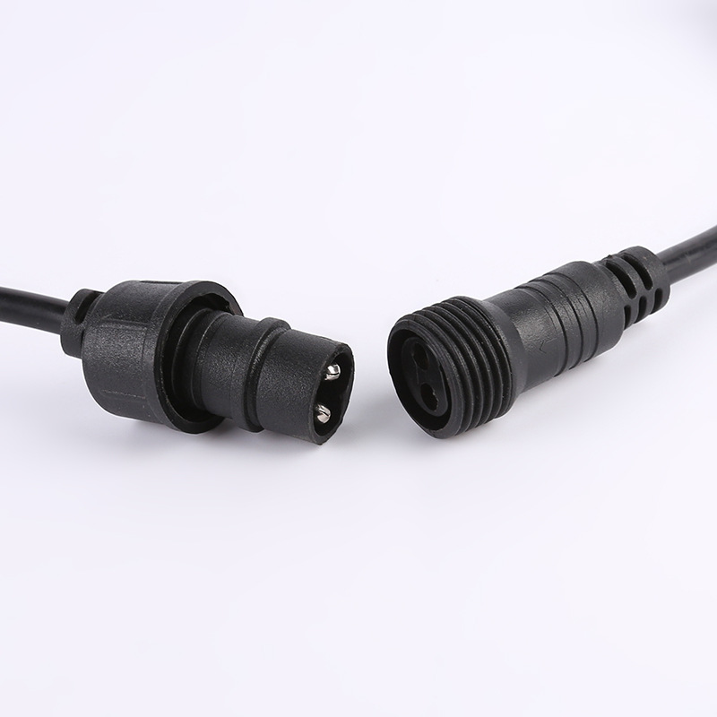 厂家生产m8防水插头线耐高温dc公母对插电源线三芯公母插头线