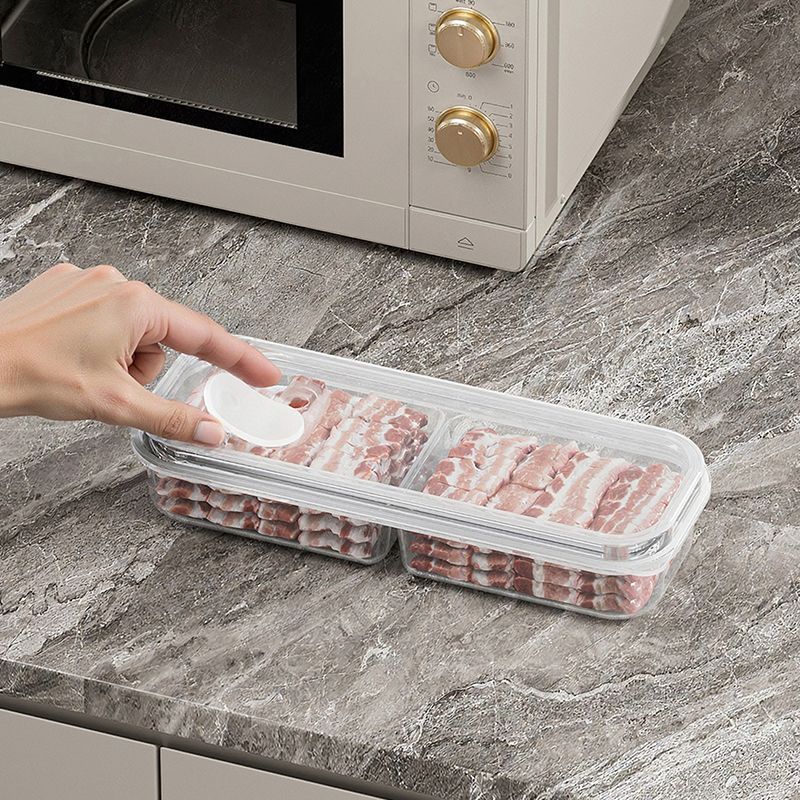 狭い隙間の冷蔵庫コンパートメント鮮度保持ボックス家庭用コンパートメント冷凍肉野菜食品包装ボックス大容量食事準備冷凍ボックス|undefined