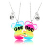 Necklace for friend, children's cartoon set, suitable for import, with little bears