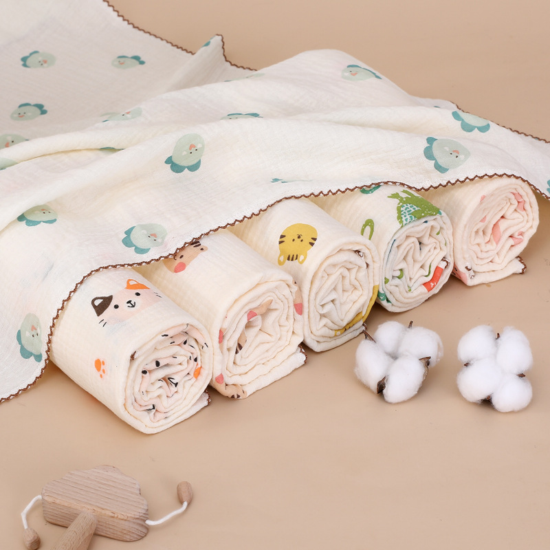 Class A single baby cotton crepe quilt wrap newborn spring and autumn summer thin swaddling wrap delivery room wrap