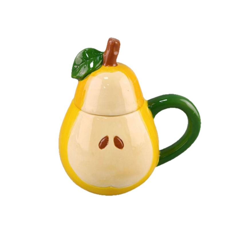 Frutas creativas transfronterizas de peras de cerámica tazas de cerámica creativas tazas de pato tazas de oficina de cerámica europea y americana