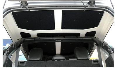 Suitable for Wrangler 0.9-1.2kg Door Four-Door Jeep Insulated Ceiling Without Glue, Traceless Sound Insulation, Thickeneding and No Disassembly (Car roof lining) - black