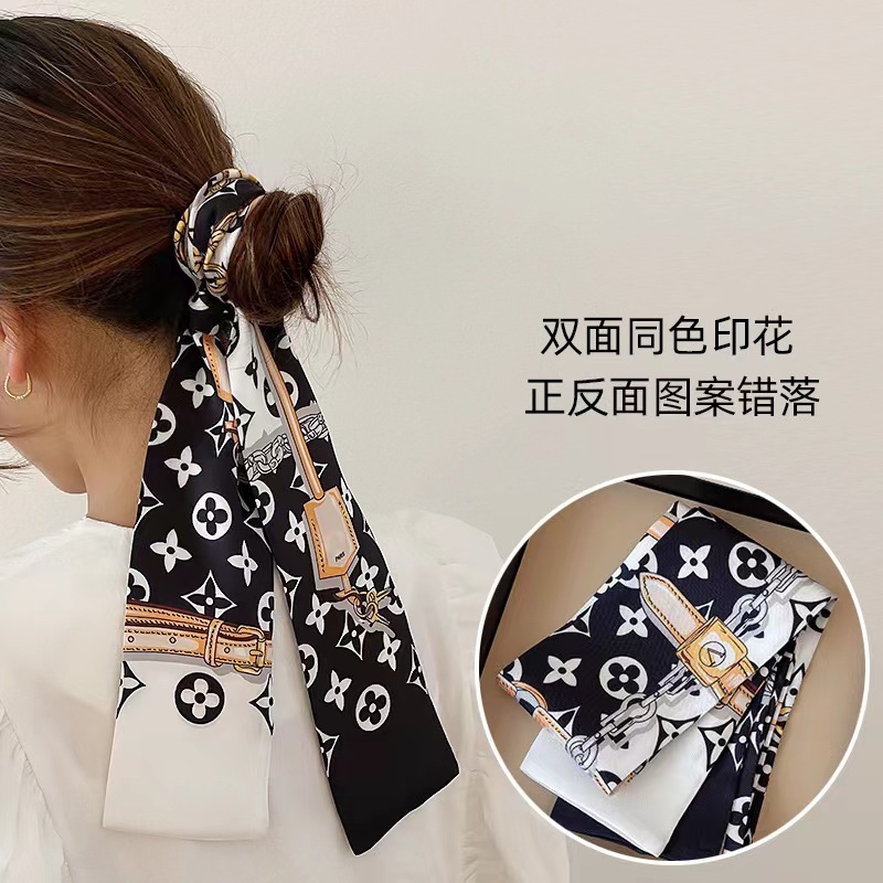 新商品の長条の小さいシルクのタオルのヘアバンドの女性の両面の優雅な紐付けのカバンのリボンのリボンのリボン|undefined