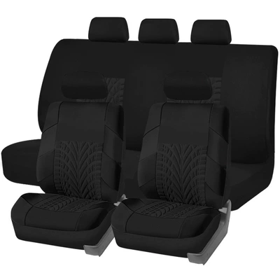 Cross-Border E-Commerce Hot-Selling Universal Car Seat Cover Tire Pattern Comfortable Household Waterproof Anti-Slip Fully Surrounded Universal Type (Universal seat cover) - black-style-a-4-piece-set