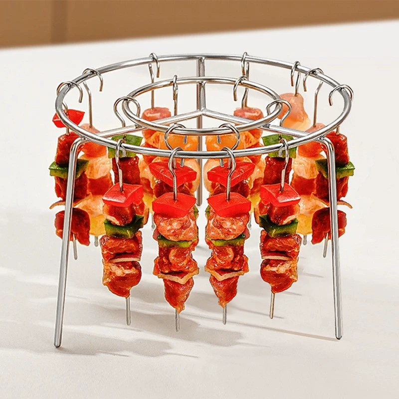 Популярная аэрофритюрница-гриль из нержавеющей стали, бытовая решетка для кебаба, многофункциональная решетка для гриля, двухслойная решетка для аэрофритюрницы