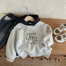 儿童加绒连帽卫衣2025冬装新品百搭韩版男童帽衫休闲加厚上衣韩版