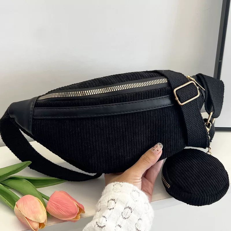 Sports belt bag, shoulder bag, fashionable retro chest bag, 2023 collection, Japanese and Korean