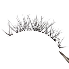 凌亂野妝亞裔透明細梗假睫毛自然交叉漫畫眼泰妝小惡魔混血眼睫毛