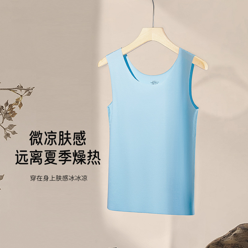 Chaleco básico modal de doble cara para mujer, camiseta fina deportiva sin costuras con cuello redondo y sin mangas, 60 unidades