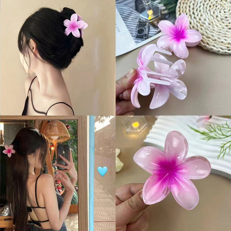 跨境欧美潮鸡蛋小花发夹女渐变花朵抓夹甜美后脑勺发抓头饰批发女|undefined