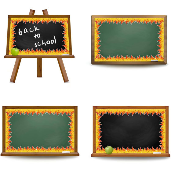 School Season Border Sticker Blackboard Bulletin Board Decorative Flame Sticker