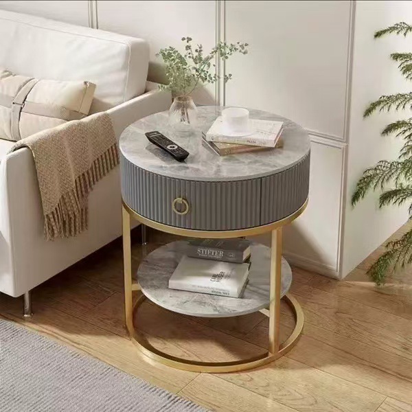 [골드선반] 화이트 더블 스트라이프 수납장 + 이탈리안 그레이 (직경 45cm)