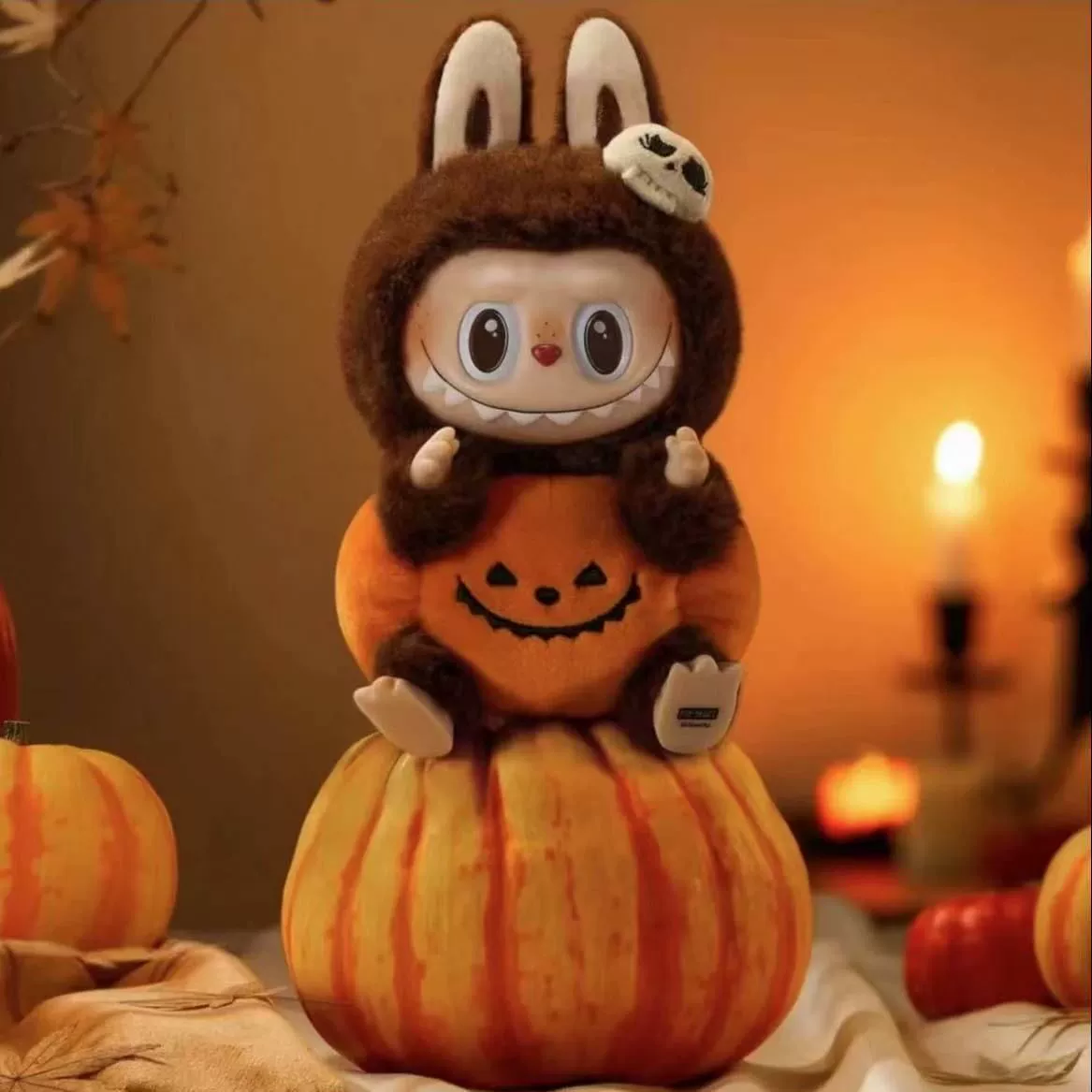 POP MART Bubble La Bu Heart Macaron Glip Blind Blind Blind Halloween Doll Pumpkin