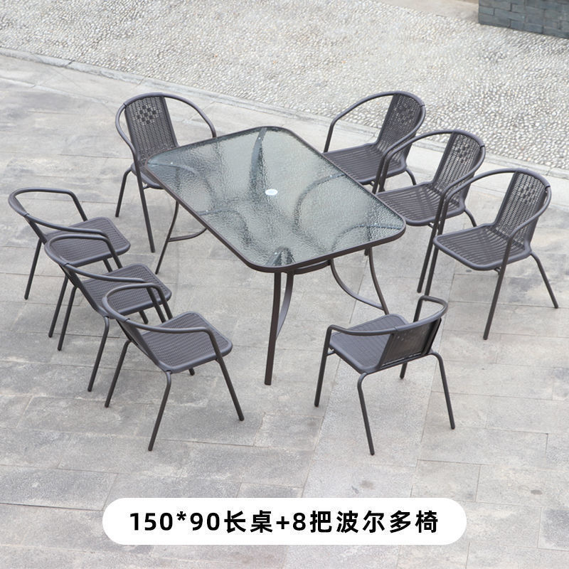 150x90 직사각형 테이블 + 의자 8개