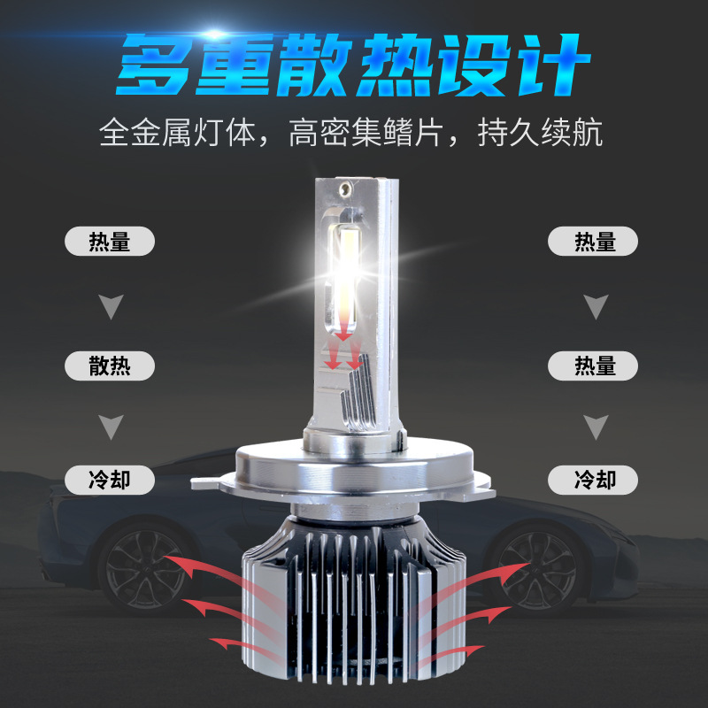 (2개) 24V 트럭 LED 전조등 H1H7H3 슈퍼 밝은 스포트라이트 H4 강한 빛 전조등 거품 안개 램프의 먼 가까운 통합 수정