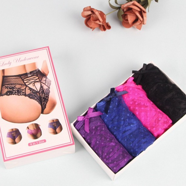 Comercio exterior europeo y americano más tamaño sexy alta cintura encaje ropa interior sexy transparente Mediados de cintura Amazon 5152