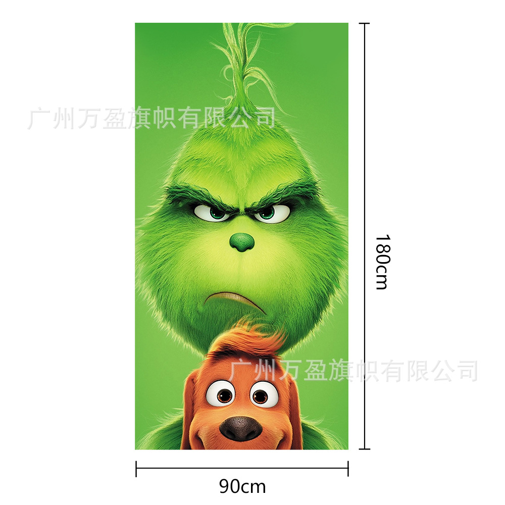 2025 nuevos productos de navidad cortina de bandera Santa Claus para ver la hoja de regalo decoración de tela colgante Bandera de bienvenida de Navidad