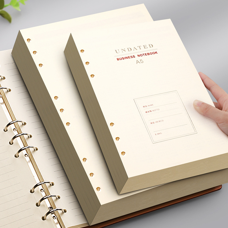 A5 papel de hojas sueltas engrosada línea horizontal recarga B5 portátil desmontable de seis agujeros nueve-hoyos de hoja suelta portátil reemplazo núcleo interno