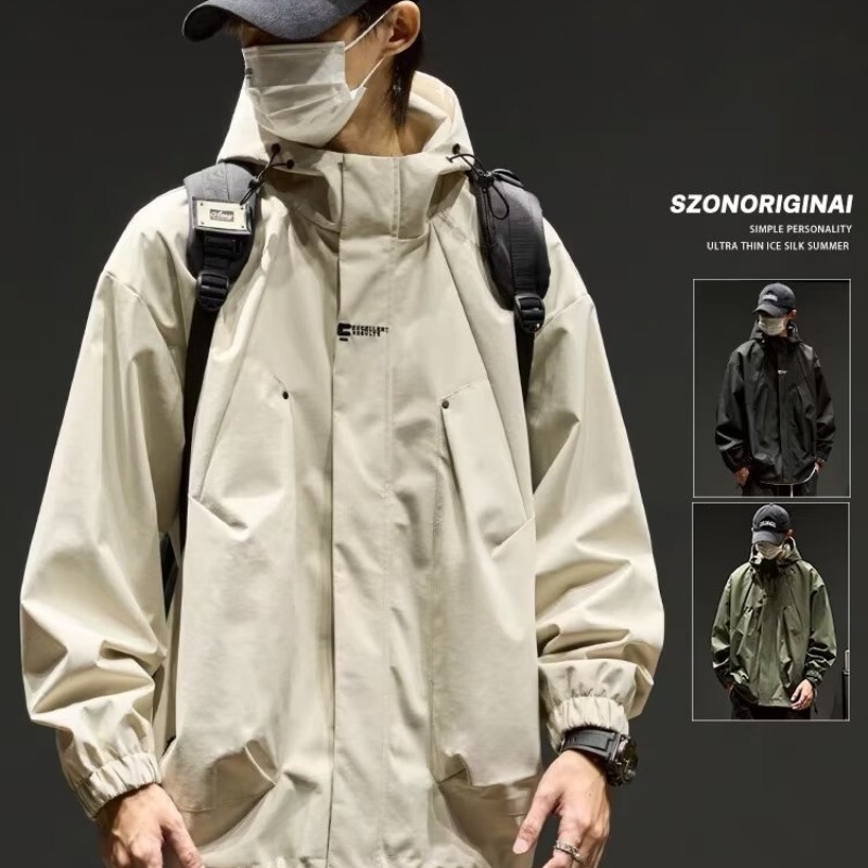 Men's Japanese-style fashion brand loose hooded mountaineering jacket men's spring and autumn American-style casual workwear jacket