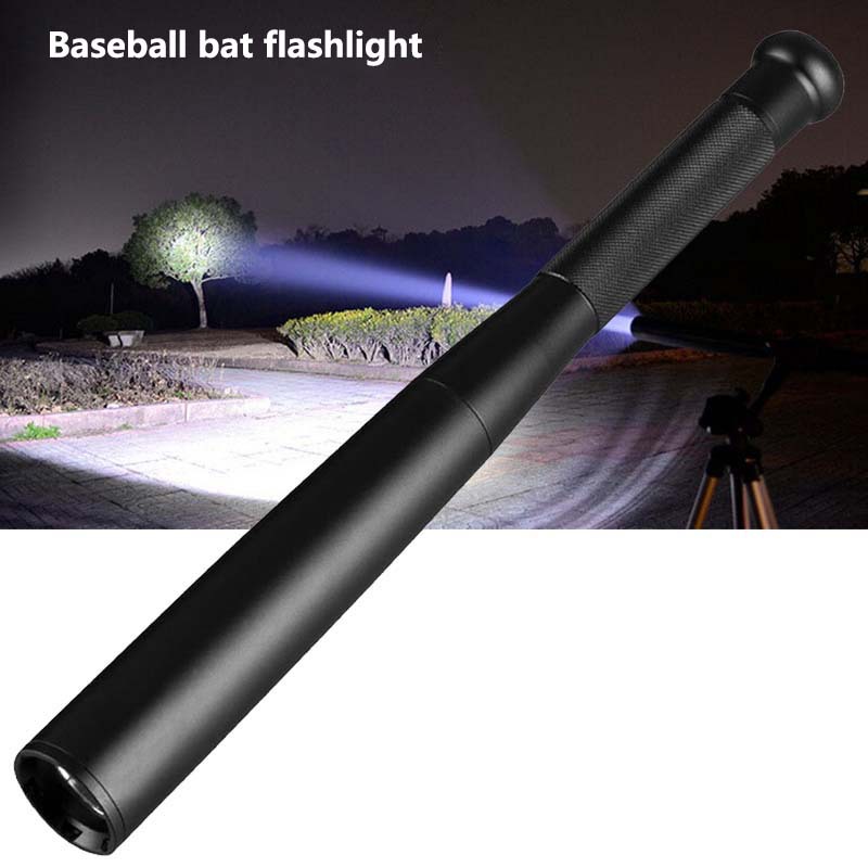Venta directa de fábrica, bate de béisbol de patrulla al aire libre, linterna de luz fuerte, seguridad de autodefensa, linterna de aleación de aluminio multifuncional para automóvil