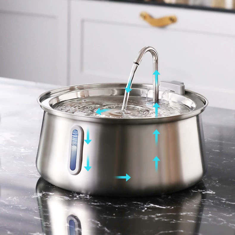 Автоматический дозатор воды для животных из нержавеющей стали Amazon 2025 года, 4 л, с капельным краном и прозрачным окошком