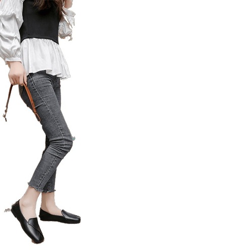 Women's 2025 British Style Flat Comfort Puff sole Shoes, Soft Leather Low Heel Pumps