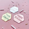 Cross -border birthday happy party theme hexagonal laser carving logo paper cup cake decoration cake insert