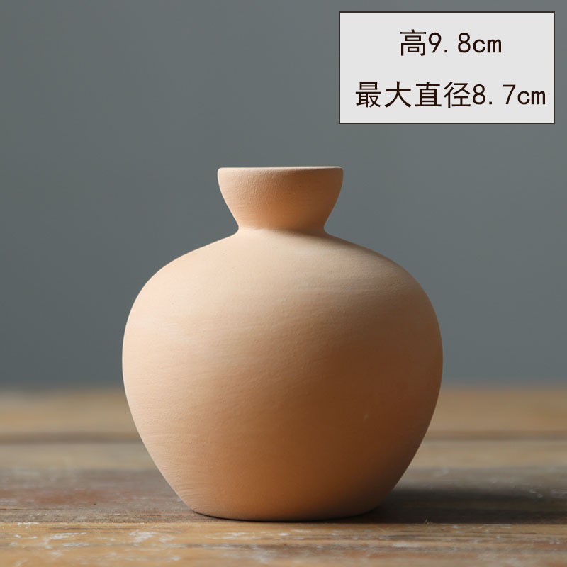 Vasos de cerámica simple, flores secas al aire nórdicas, flores secas al aire, pinturas de color bajo esmalte cerámico, productos semiacabados de bricolaje.