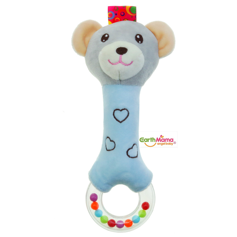 Fábrica al por mayor Earthmama anillo sonajero padre-hijo calmante juguete agarrar felpa sonajero
